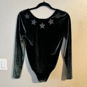 Victoria Sport Velvet Athletic Leotard Size S Stars Gymnastics